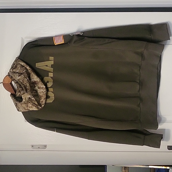 NFL Onfield Apparel Hoodie - Nike Dri-Fit - GUC - Camo & Green - K - Picture 7 of 9